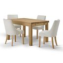 Pembroke Natural Solid Oak Extending Dining Table 140-220cm with 4 Zola Chairs