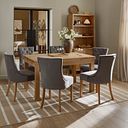 Pembroke Natural Solid Oak Extending Dining Table 140-220cm with 6 Isobel Chairs