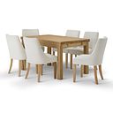 Pembroke Natural Solid Oak Extending Dining Table 140-220cm with 6 Zola Chairs