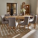 Pembroke Natural Solid Oak Extending Dining Table 140-220cm with 8 Isobel Chairs