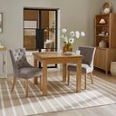 Pembroke Natural Solid Oak Extending Dining Table 90-150cm with 2 Isobel Chairs
