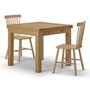 Pembroke Natural Solid Oak Extending Dining Table 90-150cm with 2 Kingham Chairs