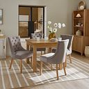 Pembroke Natural Solid Oak Extending Dining Table 90-150cm with 4 Isobel Chairs