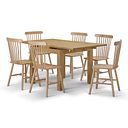 Pembroke Natural Solid Oak Extending Dining Table 90-150cm with 6 Kingham Chairs