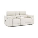 Phoenix 2 Seater Power Recliner Console Sofa with Smart Screen and Speakers in  Bone China Leather