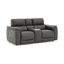 Phoenix 2 Seater Power Recliner Console Sofa with Smart Screen and Speakers in  Storm Leather