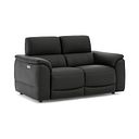 Phoenix 2 Seater Power Recliner Sofa with Adjustable Power Headrests in  Jet Black Leather