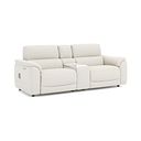 Phoenix 2.5 Seater Power Recliner Console Sofa with Smart Screen and Speakers in  Bone China Leather