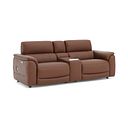 Phoenix 2.5 Seater Power Recliner Console Sofa with Smart Screen and Speakers in  Cognac Leather