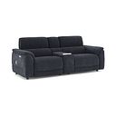 Phoenix 2.5 Seater Power Recliner Console Sofa with Smart Screen and Speakers in  Manhattan Indigo Fabric