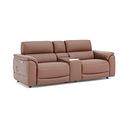 Phoenix 2.5 Seater Power Recliner Console Sofa with Smart Screen and Speakers in  Mocha Mousse Leather