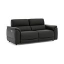 Phoenix 3 Seater Power Recliner Sofa in  Jet Black Leather