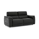 Phoenix 3 Seater Power Recliner Sofa with Adjustable Power Headrests and Speakers in  Jet Black Leather