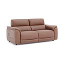 Phoenix 3 Seater Power Recliner Sofa with Adjustable Power Headrests and Speakers in  Mocha Mousse Leather