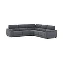 Phoenix Large Corner Electric Recliner Sofa in  Manhattan Charcoal Fabric