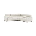 Phoenix Large Corner Electric Recliner Sofa with Adjustable Power Headrests in  Bone China Leather