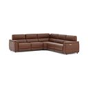 Phoenix Large Corner Electric Recliner Sofa with Adjustable Power Headrests in  Cognac Leather