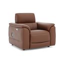 Phoenix Power Recliner Armchair with Adjustable Power Headrest and Speakers in  Cognac Leather