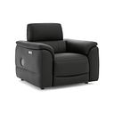 Phoenix Power Recliner Armchair with Adjustable Power Headrest and Speakers in  Jet Black Leather