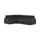 Phoenix Right Corner Recliner Sofa with Power Headrests in Manhattan Pine Fabric