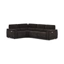 Phoenix Right hand Corner Electric Recliner Sofa with Adjustable Power Headrests in  Manhattan Mushroom Fabric