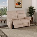 Eastbourne Recliner 2 Seater with USB - Plush Beige Fabric