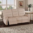 Eastbourne Recliner 3 Seater with USB - Plush Beige Fabric