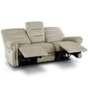 Eastbourne Recliner 3 Seater with USB - Plush Beige Fabric