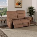 Eastbourne Recliner 2 Seater with USB - Plush Brown Fabric