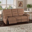 Eastbourne Recliner 3 Seater with USB - Plush Brown Fabric