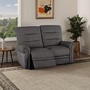 Eastbourne Recliner 2 Seater with USB - Plush Charcoal Fabric