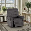 Eastbourne Recliner Armchair with USB - Plush Charcoal Fabric