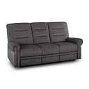 Eastbourne Recliner 3 Seater with USB - Plush Charcoal Fabric