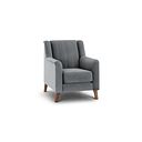 Porter  Armchair in Velluto Silver Fabric