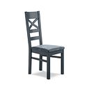 Richmond Ink Blue Painted Hardwood Dining Chair with Heritage Granite Velvet Seat