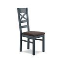 Richmond Ink Blue Painted Hardwood Dining Chair with Plain Charcoal Fabric Seat