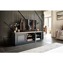 Richmond Smoked Oak Finish and Ink Blue Painted Hardwood Large TV Unit