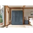 Richmond Smoked Oak Finish and Ink Blue Painted Hardwood Triple Wardrobe