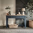 Richmond Smoked Oak Finish and Ink Blue Painted Hardwood Console Table