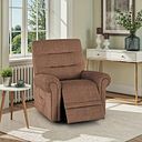 Eastbourne Riser Recliner Armchair - Plush Brown Fabric