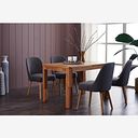 Romsey Natural Solid Oak 4ft 3" Extending Table with 4 Bette Chairs in Grey Fabric