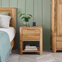 Romsey Natural Solid Oak 1 Drawer Bedside 