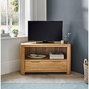 Romsey Natural Solid Oak Corner TV Unit