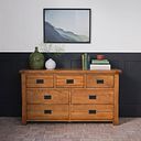 Original Rustic Solid Oak 3+4 Chest of Drawers