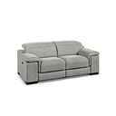 Santino 2 Seater Recliner Sofa With Power Headrest in Billy Joe Dove Grey Fabric