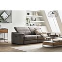 Santino 3 Seater Recliner Sofa With Power Headrest in Maldives Dark Grey Fabric