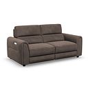 Santorini 3 Seater Electric Recliner Sofa with Power Headrests in Nomad Driftwood Fabric
