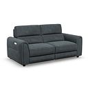 Santorini 3 Seater Electric Recliner Sofa with Power Headrests in Nomad Harbour Mist Fabric