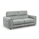 Santorini 3 Seater Electric Recliner Sofa with Power Headrests in Nomad Pebble Fabric