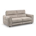 Santorini 3 Seater Electric Recliner Sofa with Power Headrests in Nomad Sahara Fabric